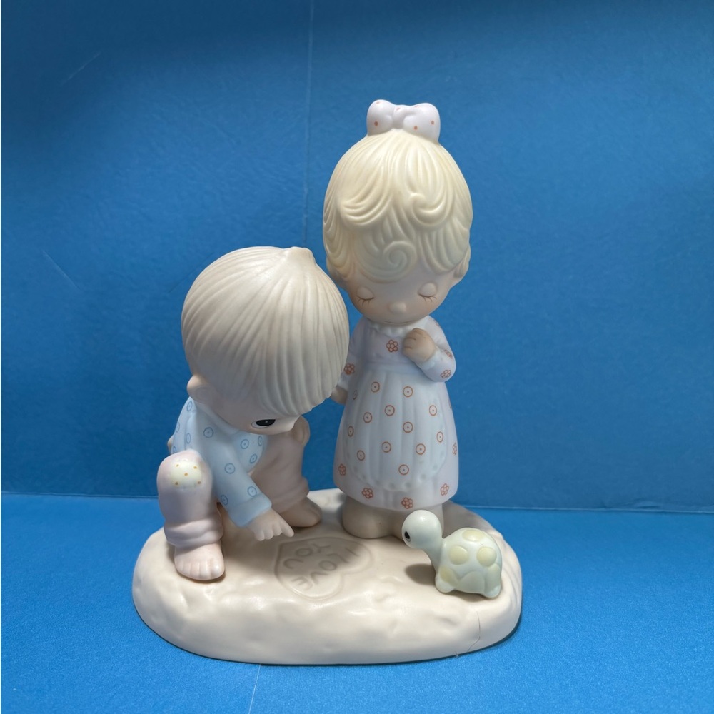 Precious Moments Charming Figurine with Boy and Girl in Cream and Blue